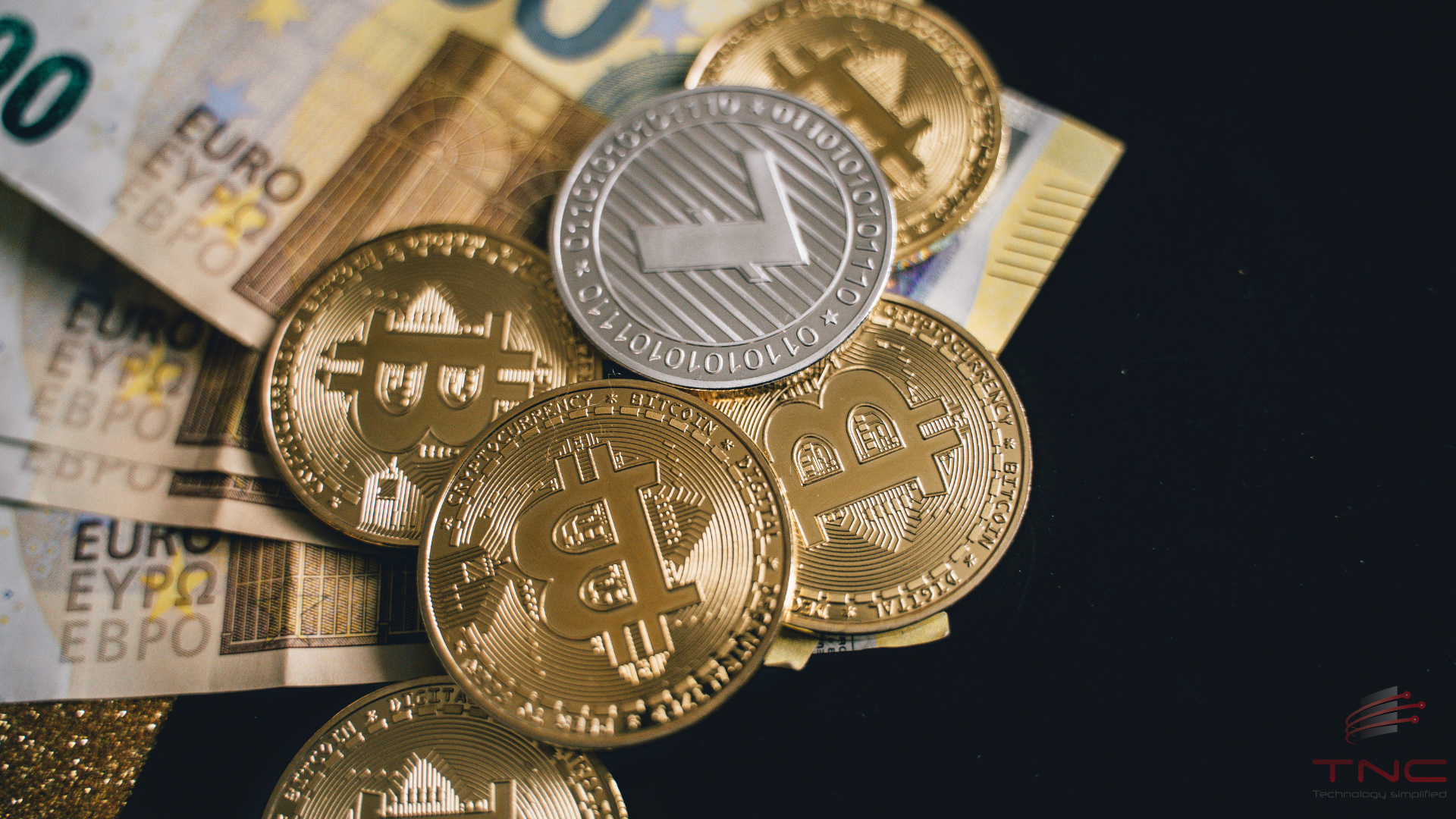 An image of cryptocurrency coins stacked together.